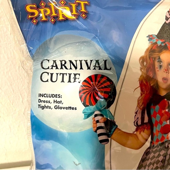 Spirit Halloween Little Girls 3T-4T Carnival Costume Set including Basket - Picture 2 of 8